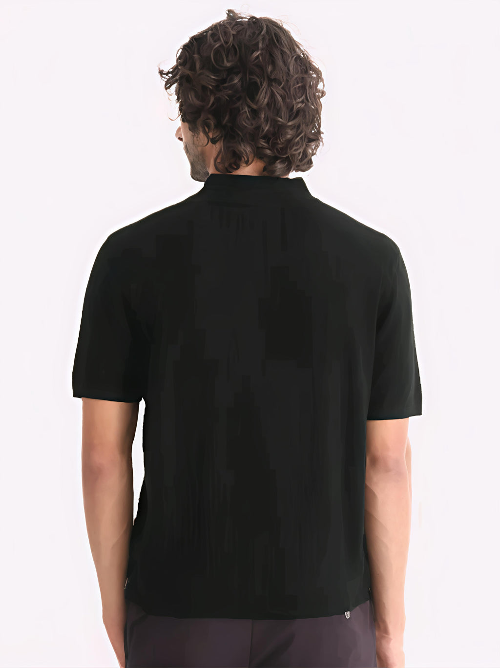 LEOTUDE Men’s Black Polo T-Shirt with Stylish Zipper Collar – Cotton Blend, Casual Comfort