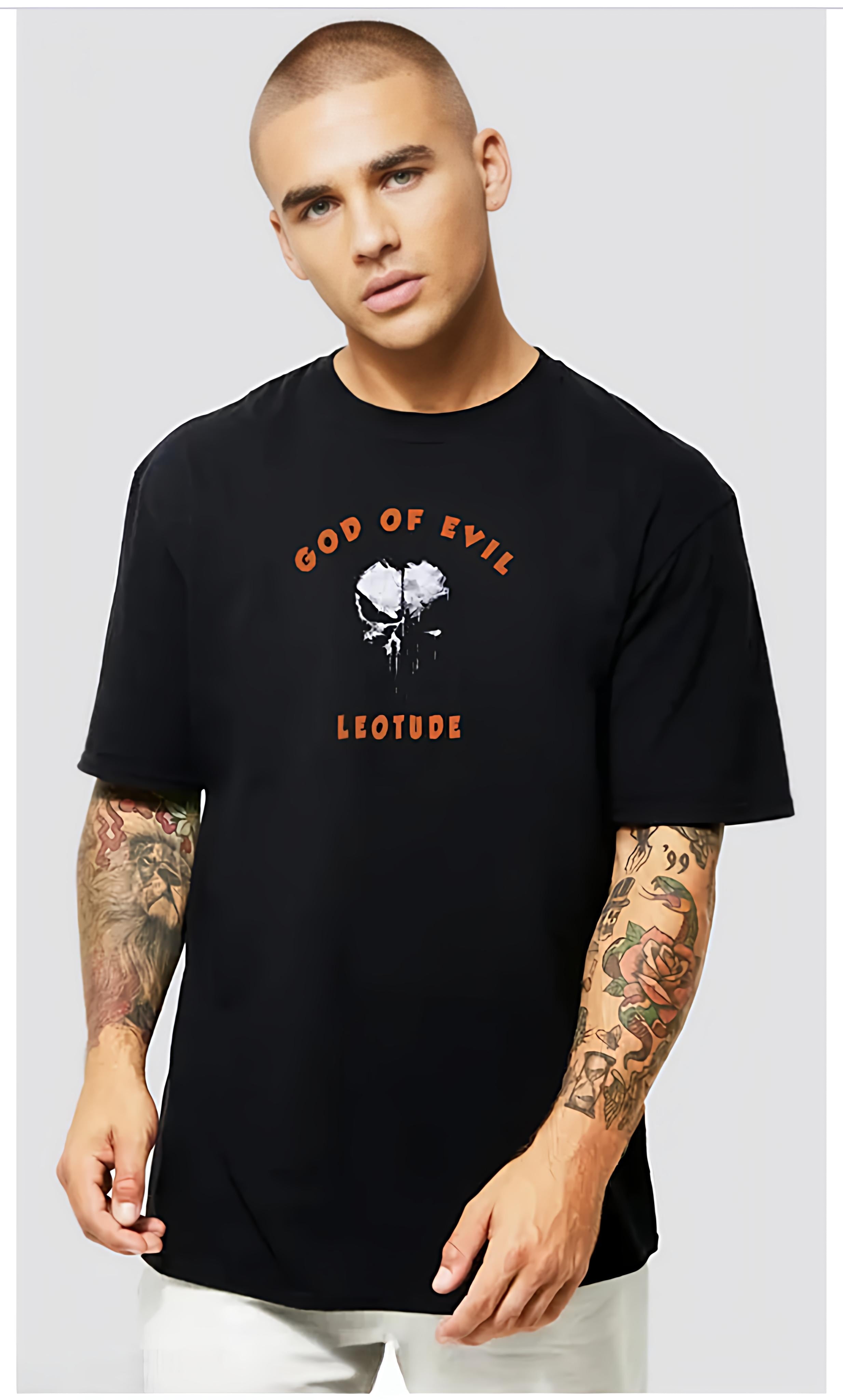 God of Evil – Men’s Premium Black Back Print T-Shirt